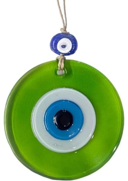 Şeffaf Yeşil Nazar Boncuklu Duvar Süsü 10 cm Cam Duvar Dekoru fiyatları