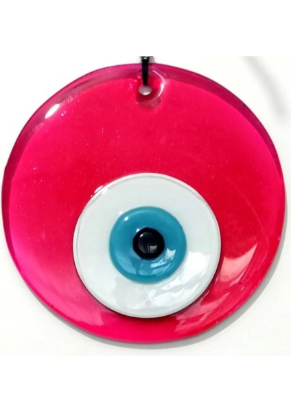 Şeffaf Pembe El Yapımı Cam Nazar Boncuklu Duvar Dekoru fiyatları