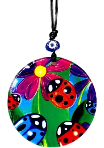 Uğur Böcekli Cam Duvar Dekoru Hediyelik Süs