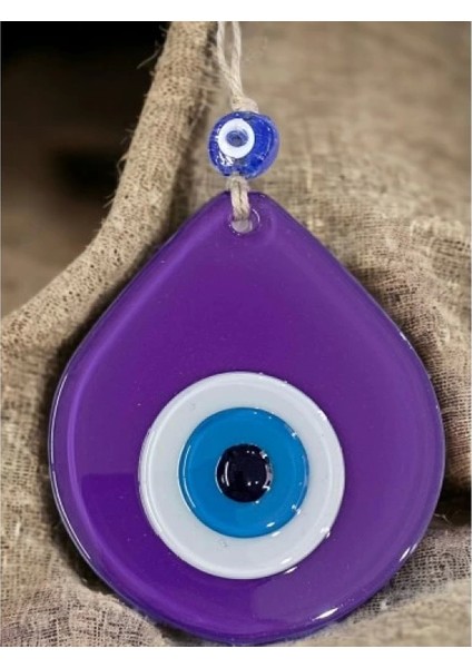 Orta Boy Mor Damla Desen Nazar Boncuklu Duvar Dekoru Cam Duvar Süsü modelleri