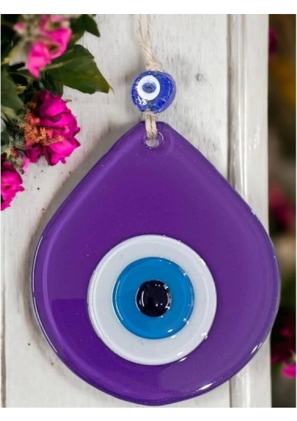 Orta Boy Mor Damla Desen Nazar Boncuklu Duvar Dekoru Cam Duvar Süsü indirimleri