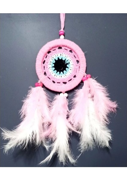 Pembe Dream Catcher Pembe ve Beyaz Kuş Tüylü Düş Kapanı El Yapımı Duvar Süsü modelleri
