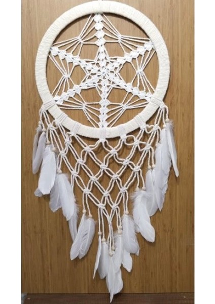 Yıldız Motifli Ekru Renk Büyük Boy Düş Kapanı Duvar Dekoru