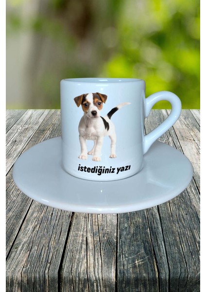 Jack Russell Terrier Köpek Baskılı Türk Kahvesi Fincanı Tabaklı Kişiye Özel Model 4 fiyatları