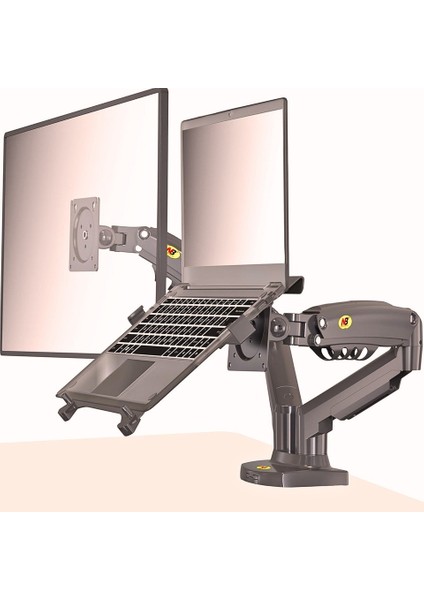 Nb F160+FP Gazlı Çift Kol North Bayou 17-30"monitör 10"-17" Dizüstü Bilgisayar Vesa Monitör Standı