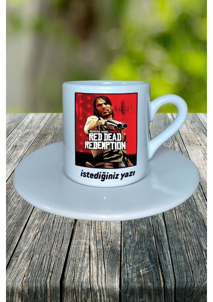 Red Dead Redemption Oyun Baskılı Türk Kahvesi Fincanı Tabaklı Kişiye Özel Model 4 fiyatları