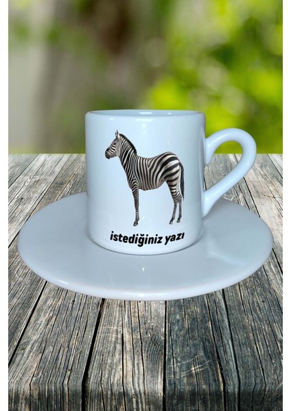 Zebra Baskılı Türk Kahvesi Fincanı Tabaklı Kişiye Özel Model 1 fiyatları