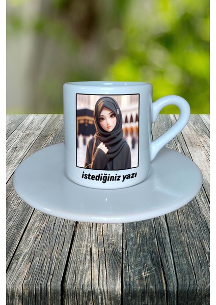 Müslüman Baskılı Türk Kahvesi Fincanı Tabaklı Kişiye Özel Model 2 fiyatları