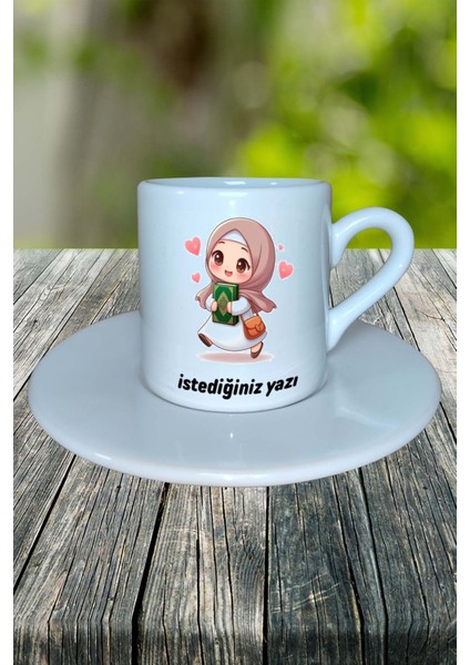 Müslüman Baskılı Türk Kahvesi Fincanı Tabaklı Kişiye Özel Model 5 fiyatları