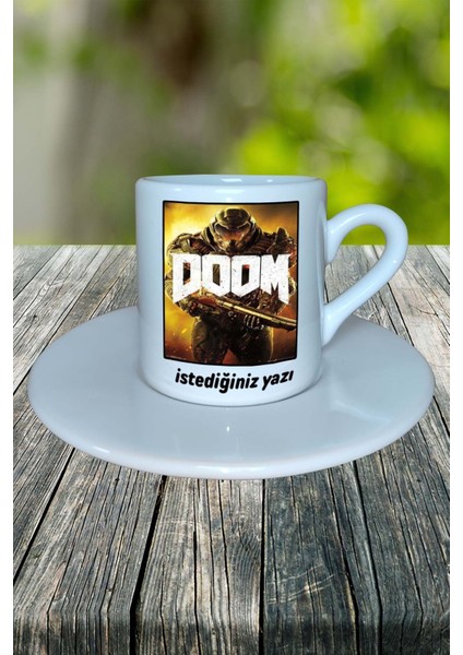 Doom Oyun Baskılı Türk Kahvesi Fincanı Tabaklı Kişiye Özel Model 4 fiyatları