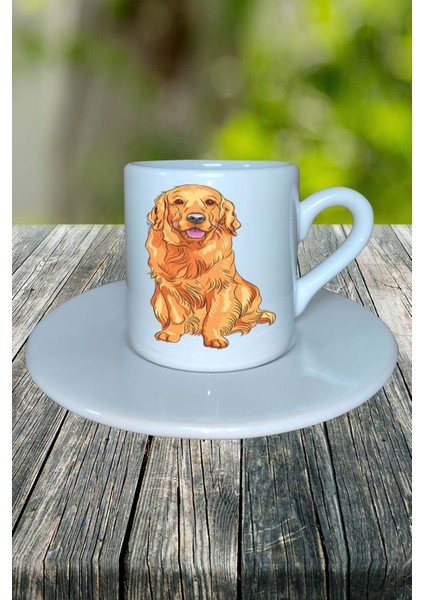 Labrador Retriever Köpek Baskılı Türk Kahvesi Fincanı Tabaklı Kişiye Özel Model 6