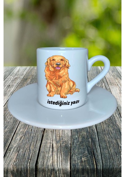 Labrador Retriever Köpek Baskılı Türk Kahvesi Fincanı Tabaklı Kişiye Özel Model 6 fiyatları