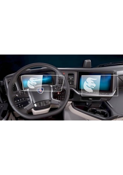Scania 560R 2025 Model Multimedya ve Dijital Gösterge Uyumlu 9h Nano Ekran Koruyucu 2li Set