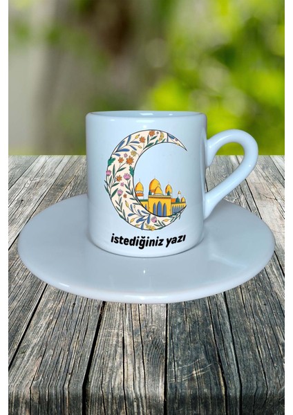 Müslüman Baskılı Türk Kahvesi Fincanı Tabaklı Kişiye Özel Model 6 fiyatları