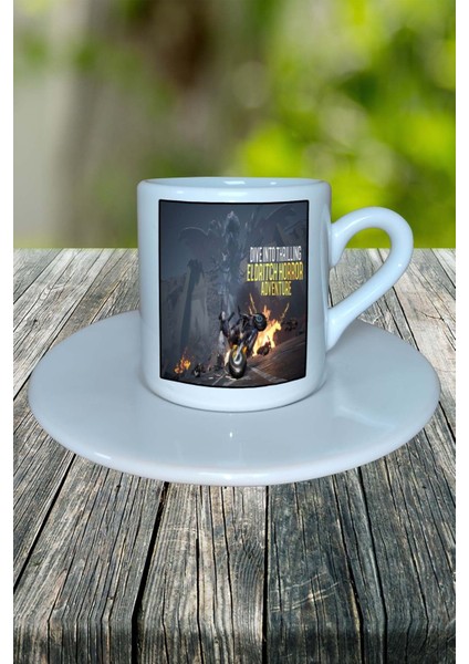 After Breach Mobil Oyun Baskılı Türk Kahvesi Fincanı Tabaklı Kişiye Özel Model 1