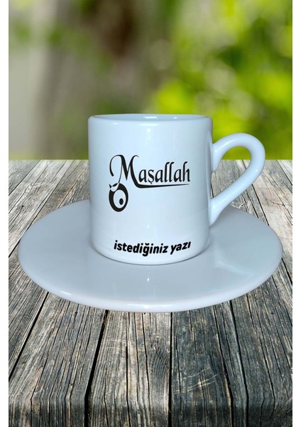 Maşallah Baskılı Türk Kahvesi Fincanı Tabaklı Kişiye Özel Model 1 fiyatları