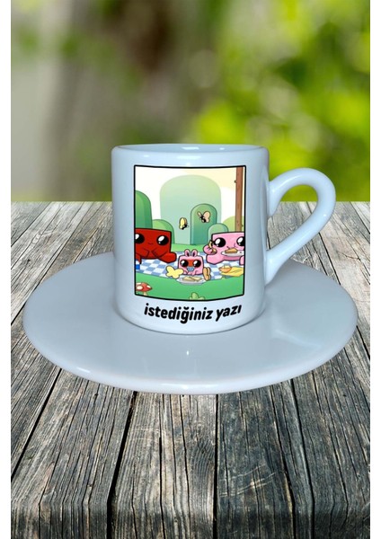 Super Meat Boy Oyun Baskılı Türk Kahvesi Fincanı Tabaklı Kişiye Özel Model 1 fiyatları