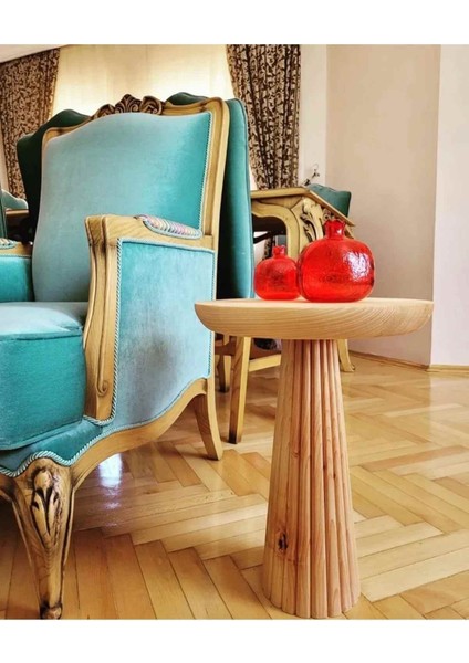 Naturel Renk Ahşap Mantar Sehpa – Masif Tekli Yan Sehpa, Fiskos ve Zigon Model fiyatları