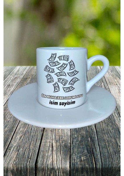 Ön Muhasebe Sorumlusu Meslek Baskılı Türk Kahvesi Fincanı Tabaklı Kişiye Özel Model 5