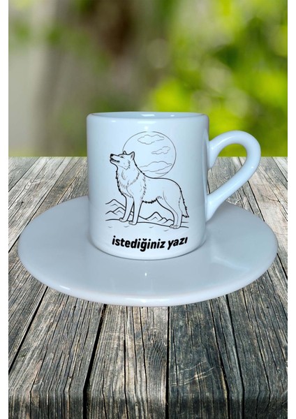 Kurt Baskılı Türk Kahvesi Fincanı Tabaklı Kişiye Özel Model 1 fiyatları