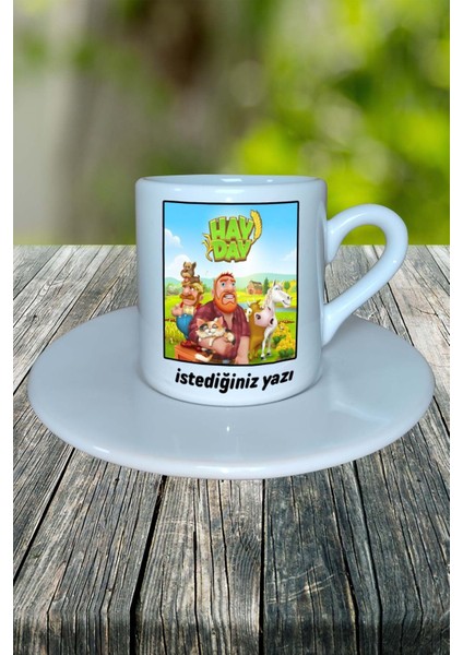 Hayday Oyun Baskılı Türk Kahvesi Fincanı Tabaklı Kişiye Özel Model 1 fiyatları