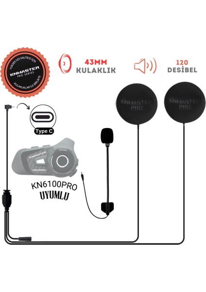 KN6100 Pro Açık Kask Kulaklık Mikrofon Seti