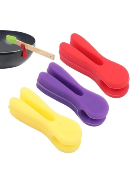 Silikon Tava Kaşık Tutacağı 3'lü Paket