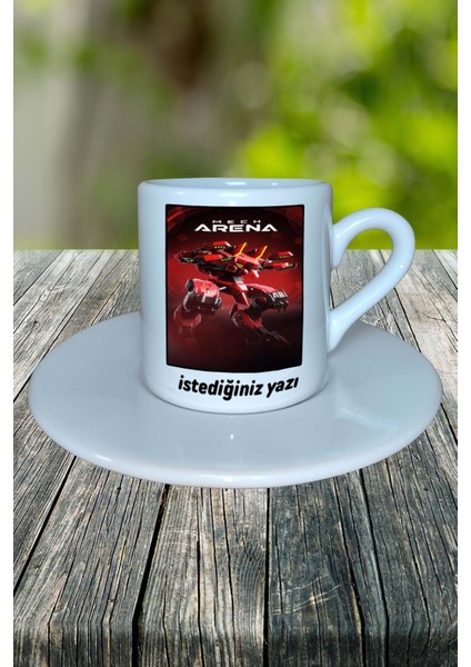 Mecharena Mobil Oyun Baskılı Türk Kahvesi Fincanı Tabaklı Kişiye Özel Model 1 fiyatları