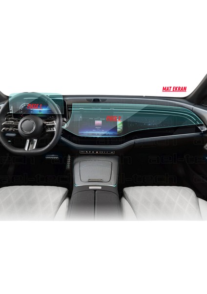Mercedes E180 2025 Hayalet Gösterge ve Yolcu Ekran Uyumlu Mat Ekran Koruyucu