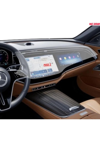 Mercedes E180 2025 Hayalet Gösterge ve Yolcu Ekran Uyumlu Mat Ekran Koruyucu modelleri