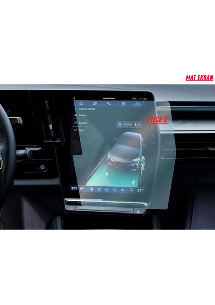 Renault Austral 2025 Hayalet Gösterge ve Multimedya Uyumlu Set Mat Ekran Koruyucu modelleri