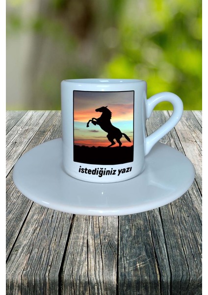 At Baskılı Türk Kahvesi Fincanı Tabaklı Kişiselleştirilebilir Model 2 fiyatları