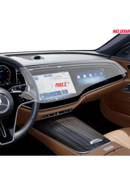Mercedes E220 2024 Hayalet Gösterge ve Yolcu Ekran Uyumlu Mat Ekran Koruyucu modelleri