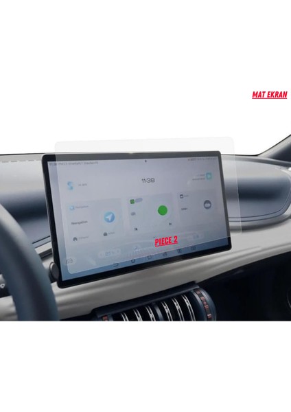 Byd Atto 3 Hayalet Gösterge ve Multimedya Uyumlu Mat Ekran Koruyucu modelleri