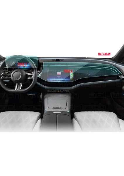 Mercedes E220 2025 Hayalet Gösterge ve Yolcu Ekran Uyumlu Mat Ekran Koruyucu