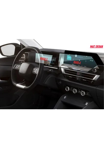 Citroen C4X 2021- 2024 Hayalet Gösterge ve Multimedya Uyumlu Mat Ekran Koruyucu