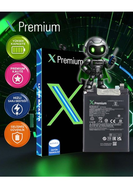 Xpremium Xiaomi Redmi 13 Pro Plus 5g (BM5U) Batarya – 5000 Mah Süper Yüksek Kapasiteli Güçlendirilmiş Pil