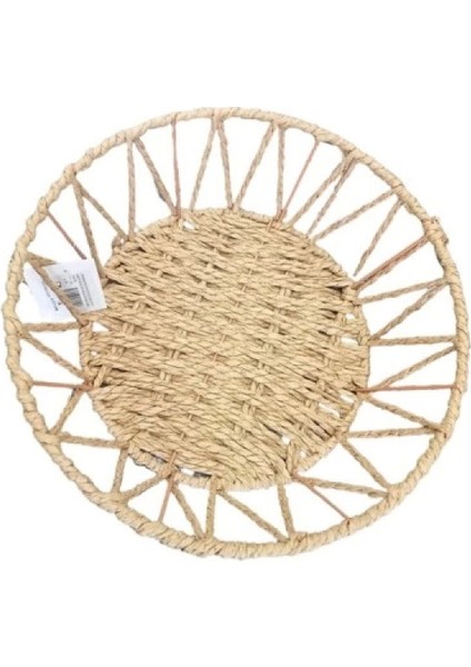 Doğal Örgü Yuvarlak Sepet