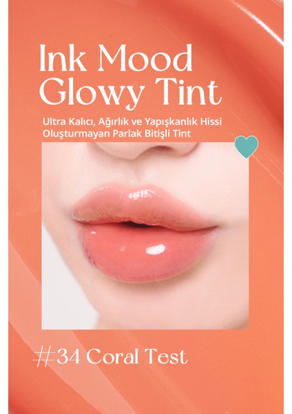 Kalıcı, Pigmentli, Parlak Bitişli Tint PERIPERA Ink Mood Glowy Tint (34 Coral Test)(School Of Hip) fiyatları