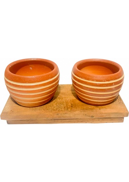 Bitki Tasarımı Ev Dekorasyon Aksesuar Yan Çizgi Terakota Toprak Saksı Ikili Ahşap Tabanlı Çiçeklik Saksı Saksılık fiyatları