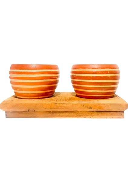 Bitki Tasarımı Ev Dekorasyon Aksesuar Yan Çizgi Terakota Toprak Saksı Ikili Ahşap Tabanlı Çiçeklik Saksı Saksılık fırsatları