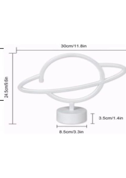 Neon Işıklı Satürn Lamba Pil+Usb fiyatları