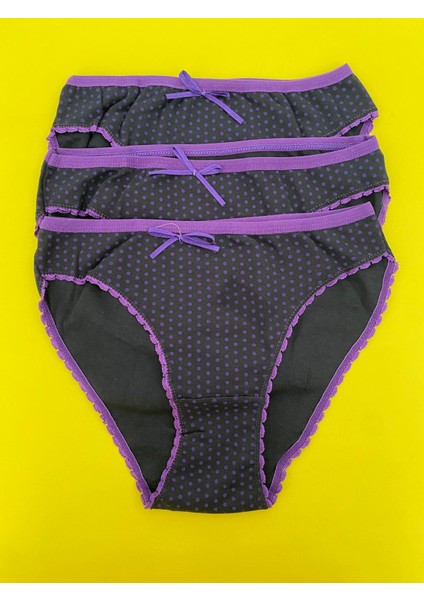 Kadın Puantiyeli Bikini Külot 6'lı Paket-Siyah fiyatları