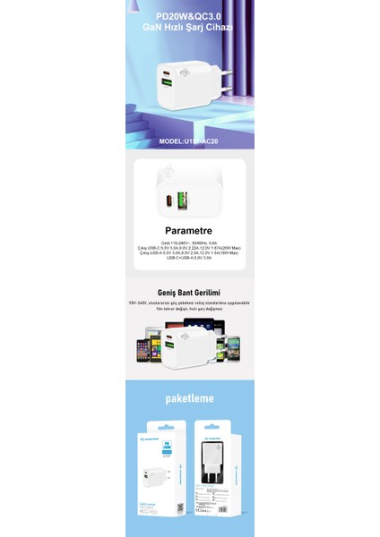 20W Pd Şarj Adaptörü