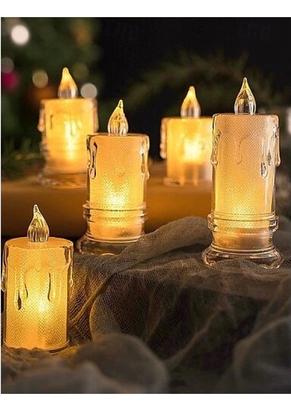 Gerçekçi Titrek Alev Efekti Pilli Mum 11CM 1 Adet