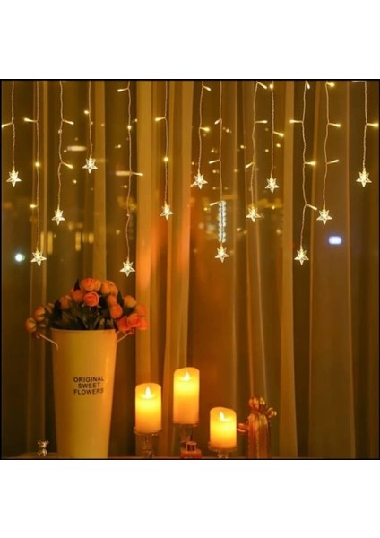 Yıldız 4m 96 LED 19 Saçak 40-50-60CM Gün Işığı Yıldız Boyutu:7cm