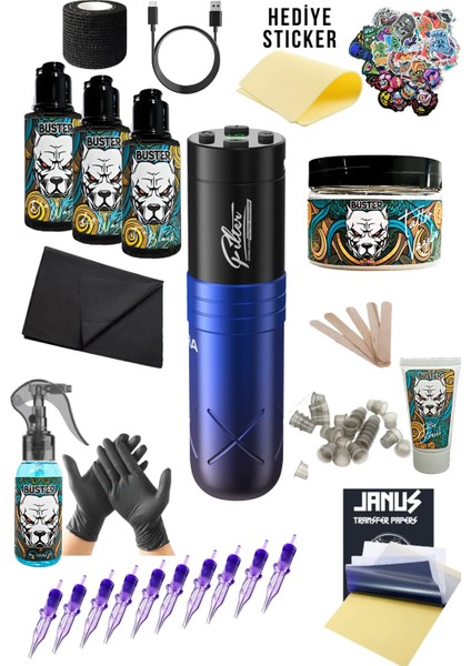 Ez Filter Tora Kablosuz Led Ekranlı Dövme Makinesi Seti - Hafif Kasa Dövme Makinesi Seti