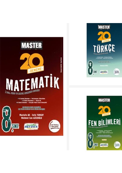 Okyanus 8. Sınıf Master Matematik + Türkçe + Fen Bilimleri Deneme