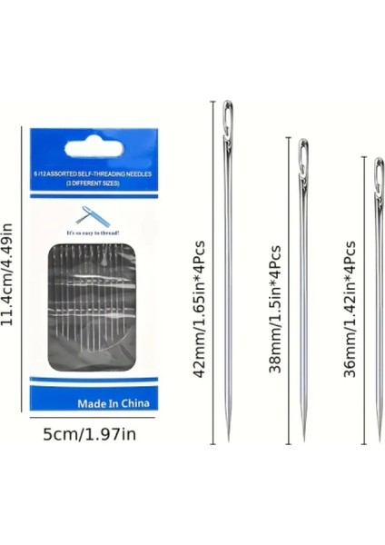 Kolay Iplik Geçirilen Iğne Seti 12 Adet modelleri