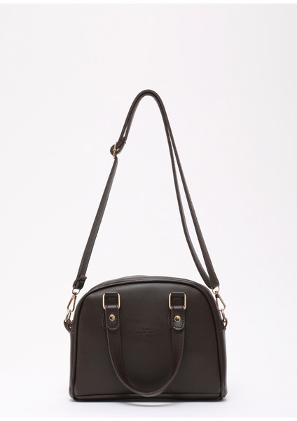 Kahve Rengi SHK205 Suni Deri Fermuarlı Tek Bölmeli Ayarlanabilir Askılı El,kol ve Omuz Çantası